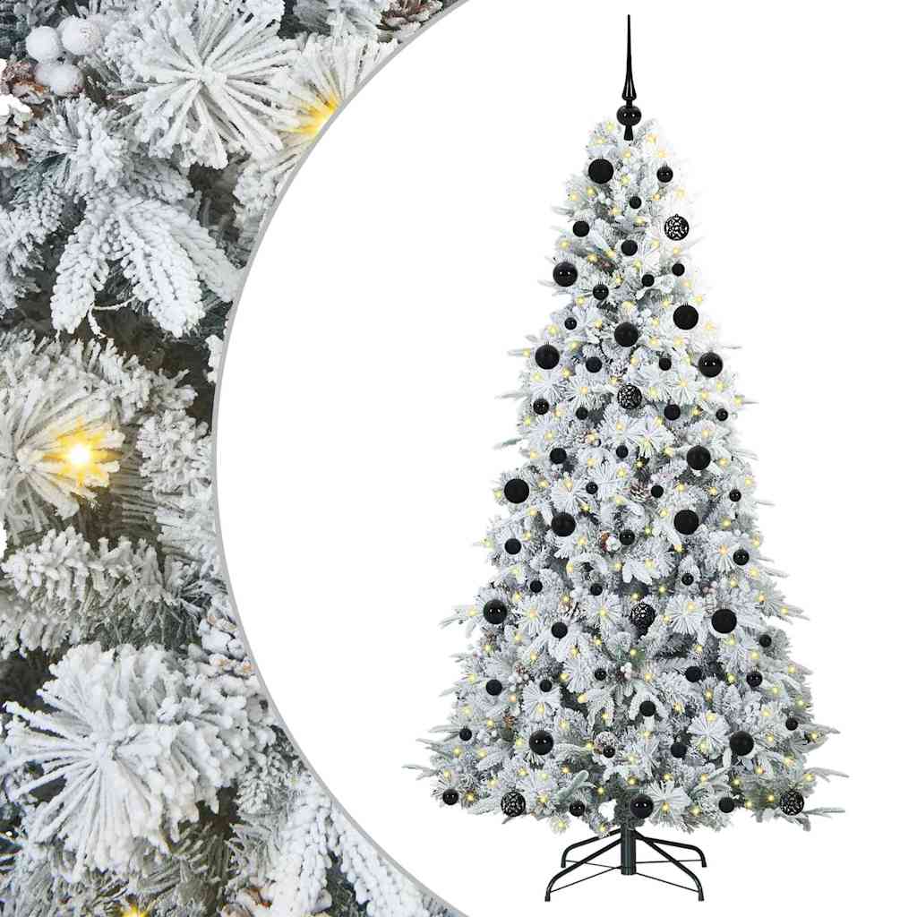Künstlicher klappbarer Weihnachtsbaum Weiß 210 cm PE und PVC