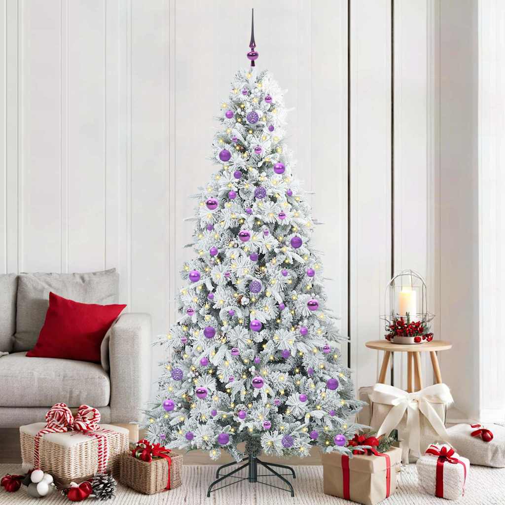 Künstlicher klappbarer Weihnachtsbaum Weiß 210 cm PE und PVC