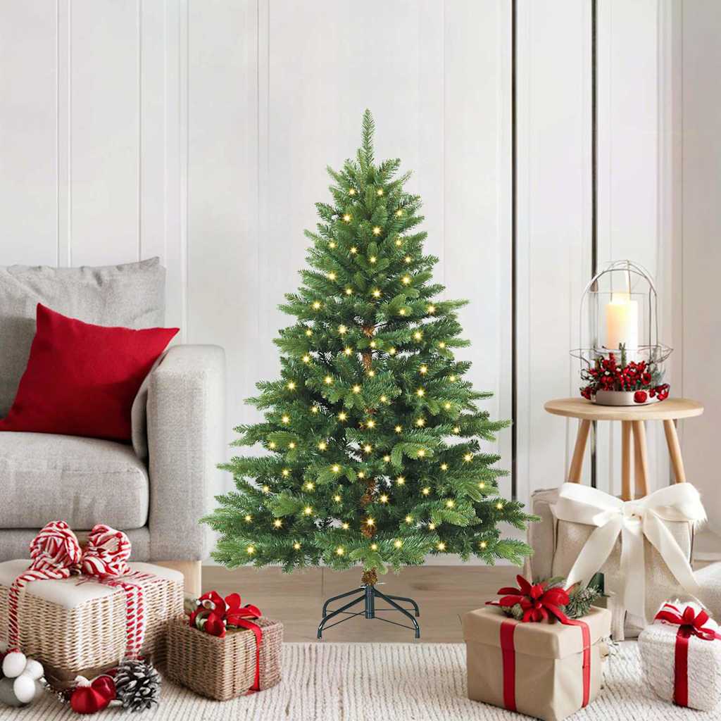 Künstlicher Weihnachtsbaum mit 150 LEDs Grün 120 cm PE und PVC
