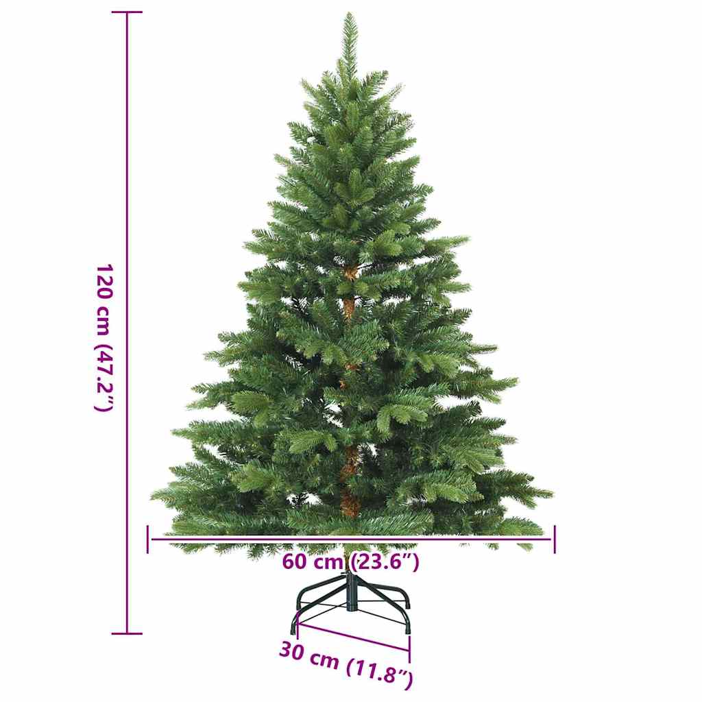 Künstlicher Weihnachtsbaum mit 150 LEDs Grün 120 cm PE und PVC