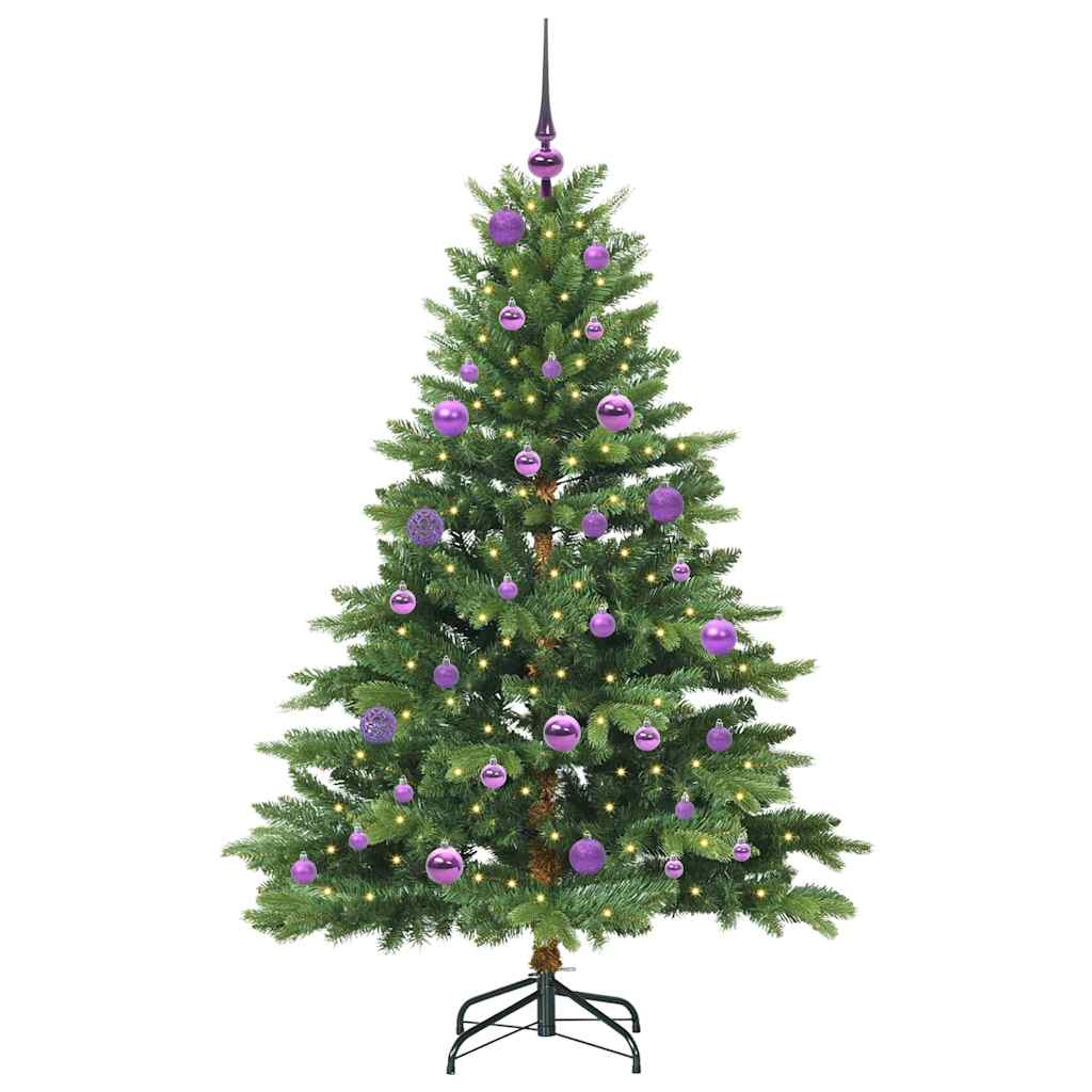 Künstlicher Weihnachtsbaum mit 150 LEDs Grün 150 cm PE und PVC