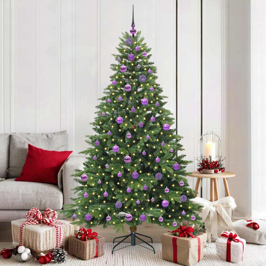 Künstlicher Weihnachtsbaum mit 300 LEDs Grün 180 cm PE und PVC