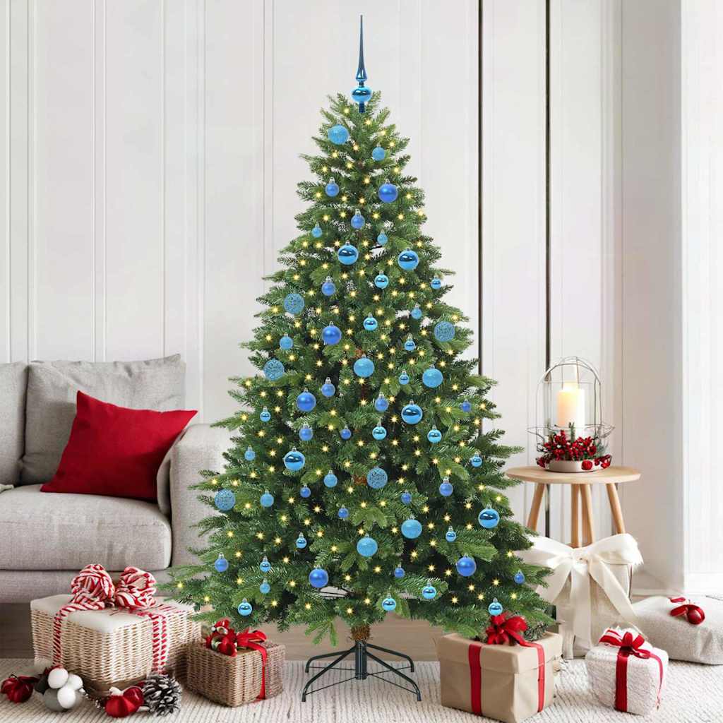 Künstlicher Weihnachtsbaum mit 300 LEDs Grün 180 cm PE und PVC