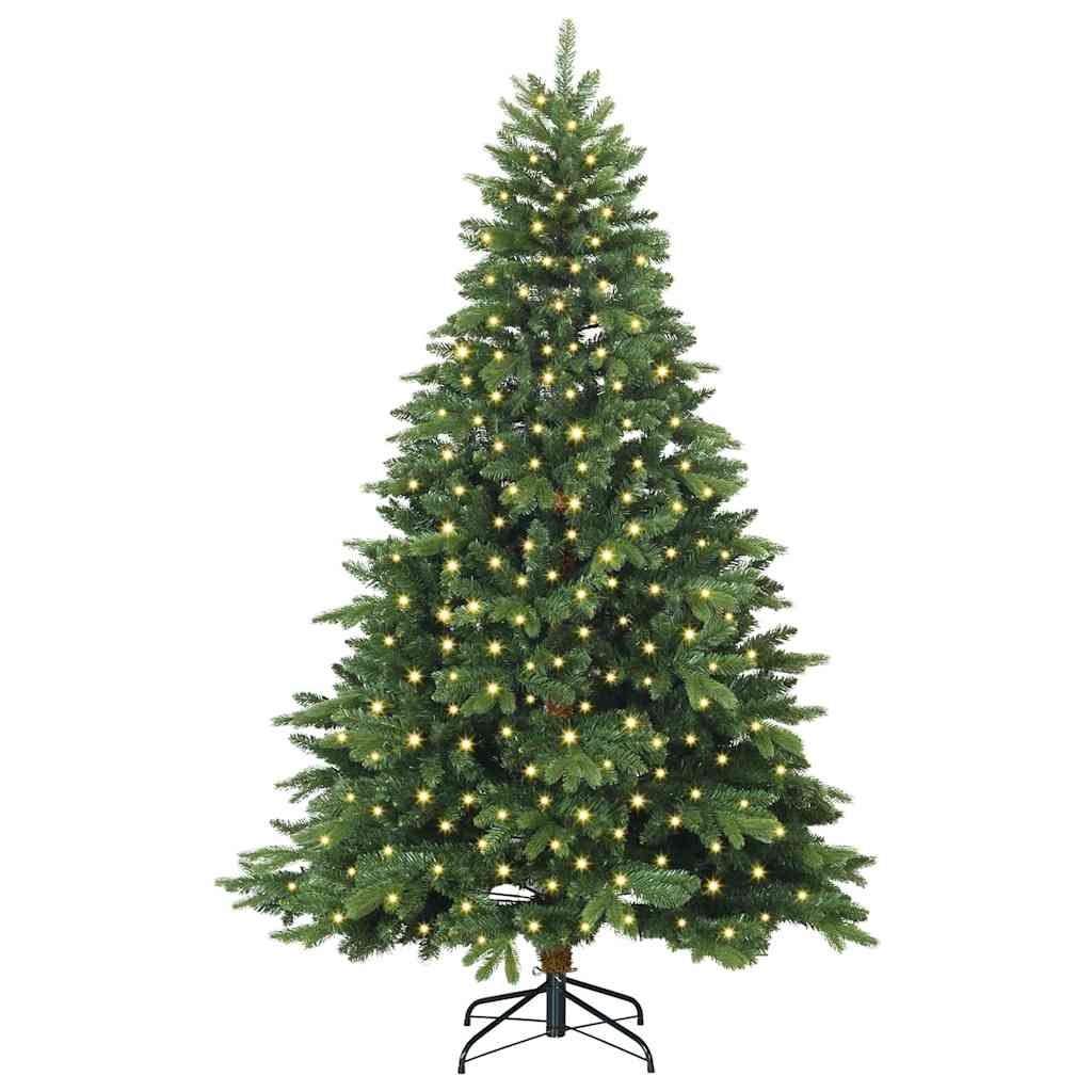 Künstlicher Weihnachtsbaum mit 300 LEDs Grün 210 cm PE und PVC