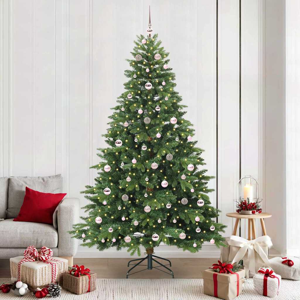 Künstlicher Weihnachtsbaum mit 300 LEDs Grün 210 cm PE und PVC