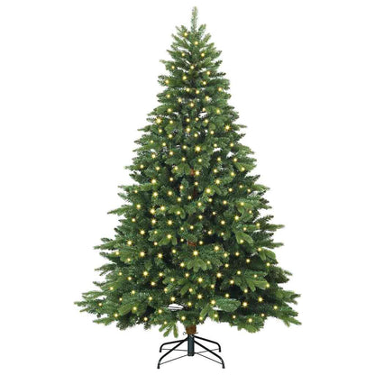 Künstlicher Weihnachtsbaum mit 300 LEDs Grün 240 cm PE und PVC