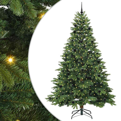 Künstlicher Weihnachtsbaum mit 300 LEDs Grün 240 cm PE und PVC