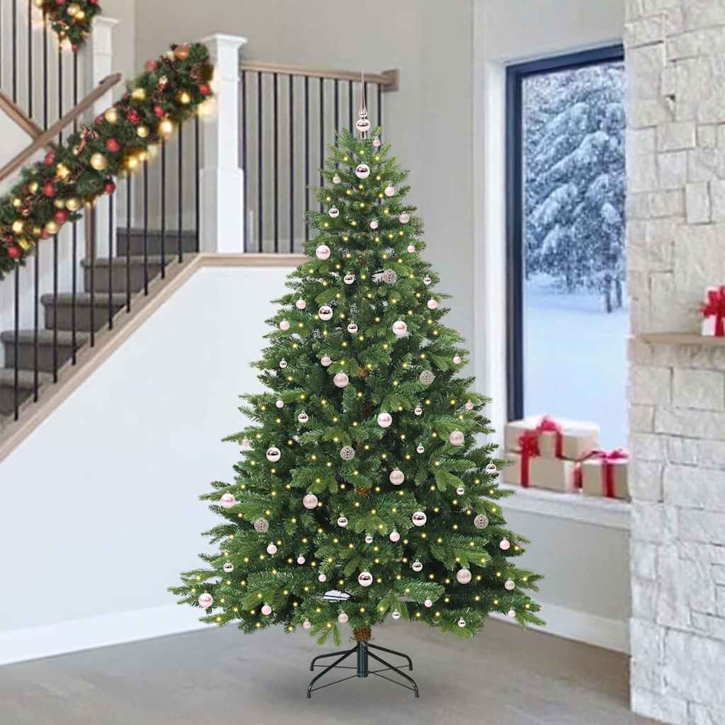 Künstlicher Weihnachtsbaum mit 300 LEDs Grün 240 cm PE und PVC