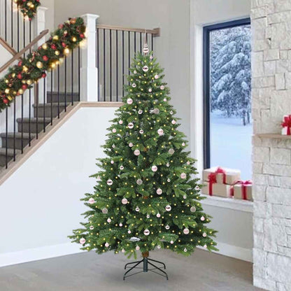 Künstlicher Weihnachtsbaum mit 300 LEDs Grün 240 cm PE und PVC