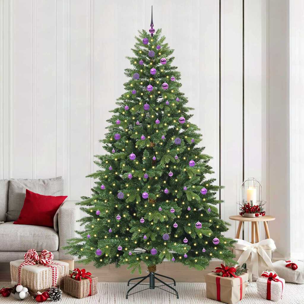 Künstlicher Weihnachtsbaum mit 300 LEDs Grün 240 cm PE und PVC