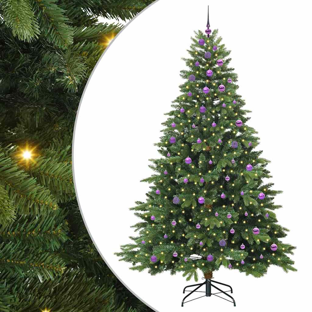 Künstlicher Weihnachtsbaum mit 300 LEDs Grün 240 cm PE und PVC