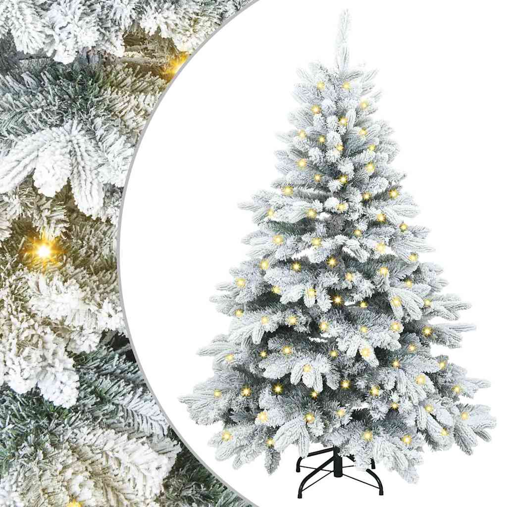 Künstlicher Weihnachtsbaum mit 150 LEDs Weiß 120 cm PE und PVC