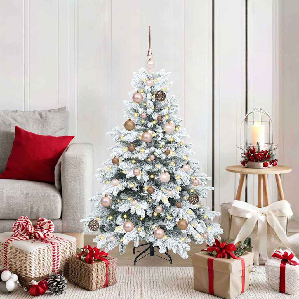 Künstlicher Weihnachtsbaum mit 150 LEDs Weiß 120 cm PE und PVC