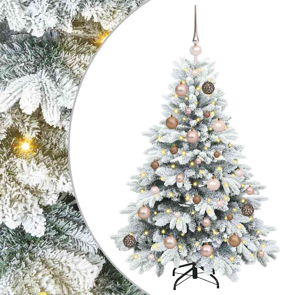 Künstlicher Weihnachtsbaum mit 150 LEDs Weiß 120 cm PE und PVC