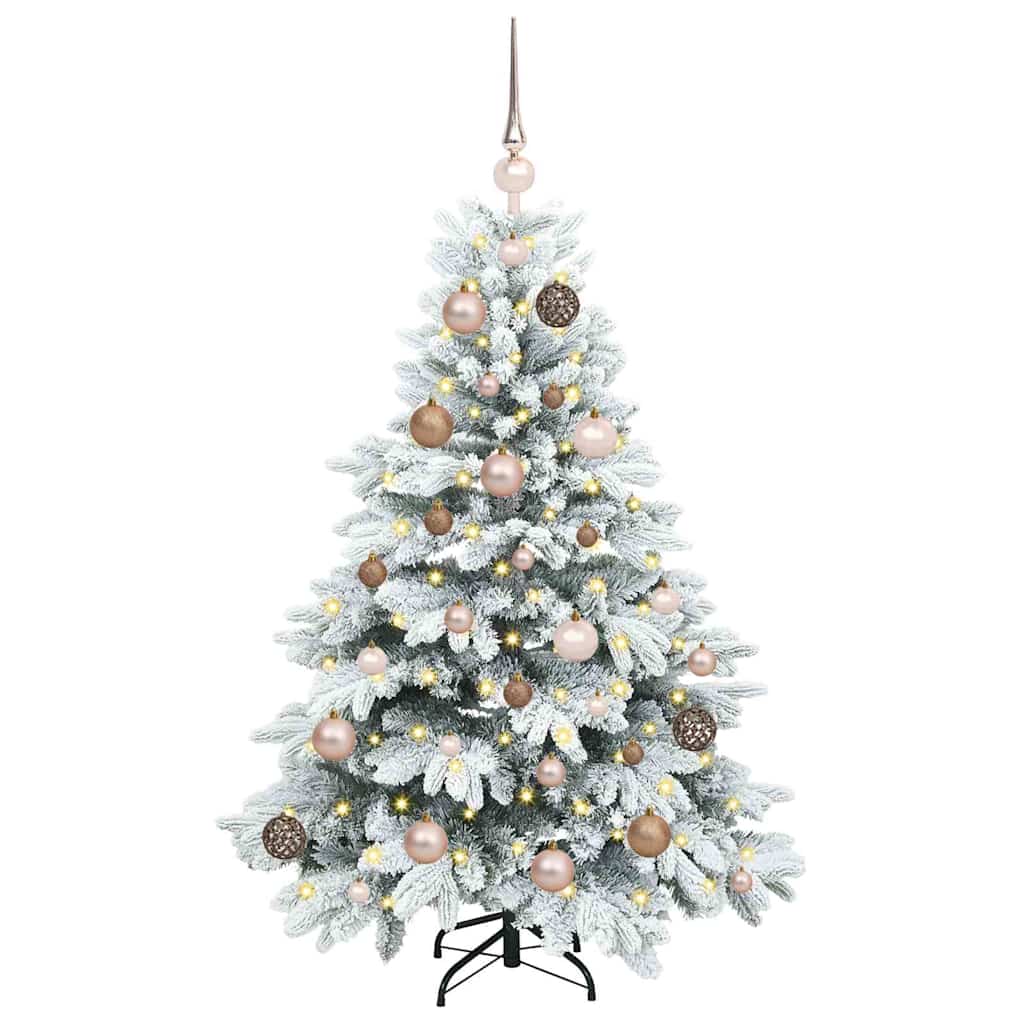 Künstlicher Weihnachtsbaum mit 150 LEDs Weiß 120 cm PE und PVC