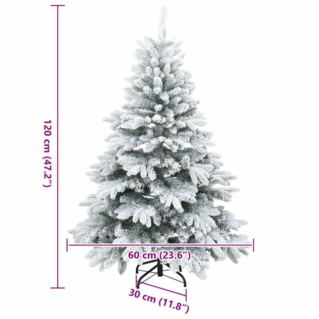 Künstlicher Weihnachtsbaum mit 150 LEDs Weiß 120 cm PE und PVC