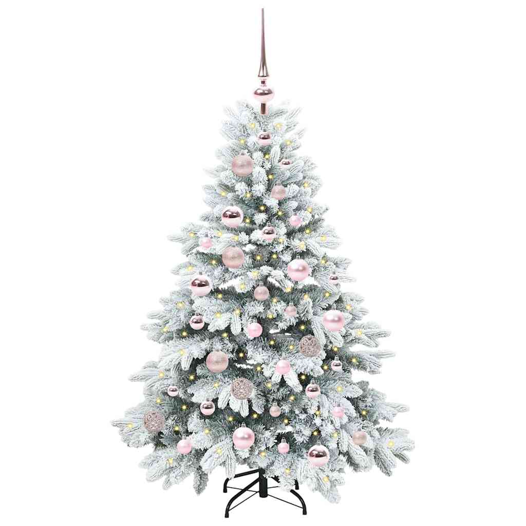 Künstlicher Weihnachtsbaum mit 150 LEDs Weiß 120 cm PE und PVC