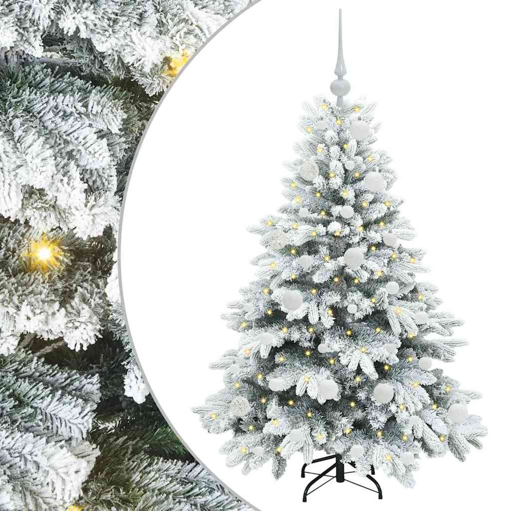 Künstlicher Weihnachtsbaum mit 150 LEDs Weiß 120 cm PE und PVC