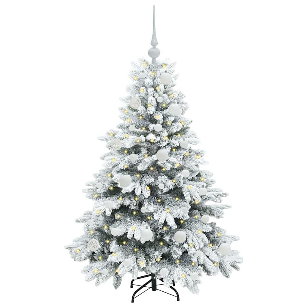 Künstlicher Weihnachtsbaum mit 150 LEDs Weiß 120 cm PE und PVC