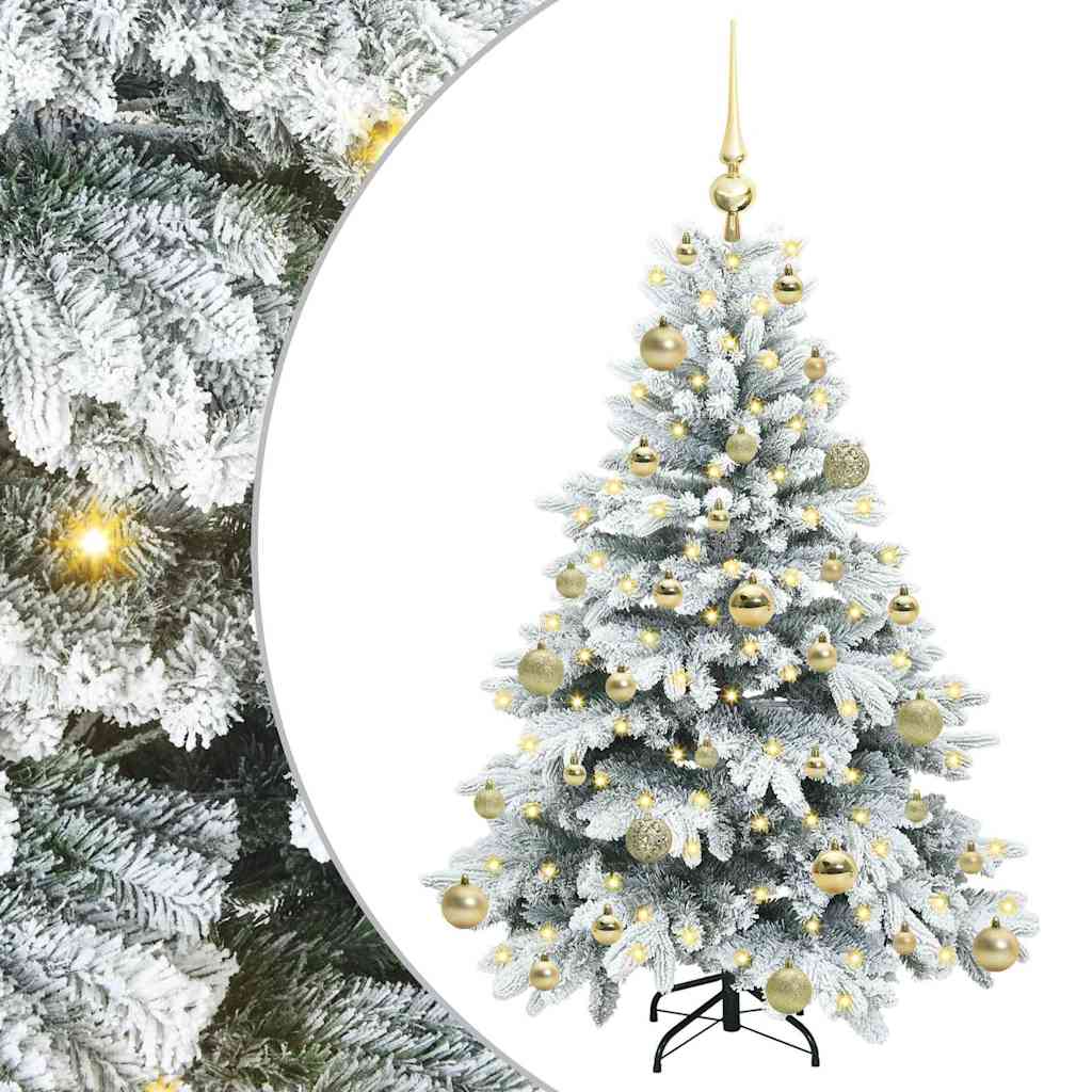 Künstlicher Weihnachtsbaum mit 150 LEDs Weiß 120 cm PE und PVC