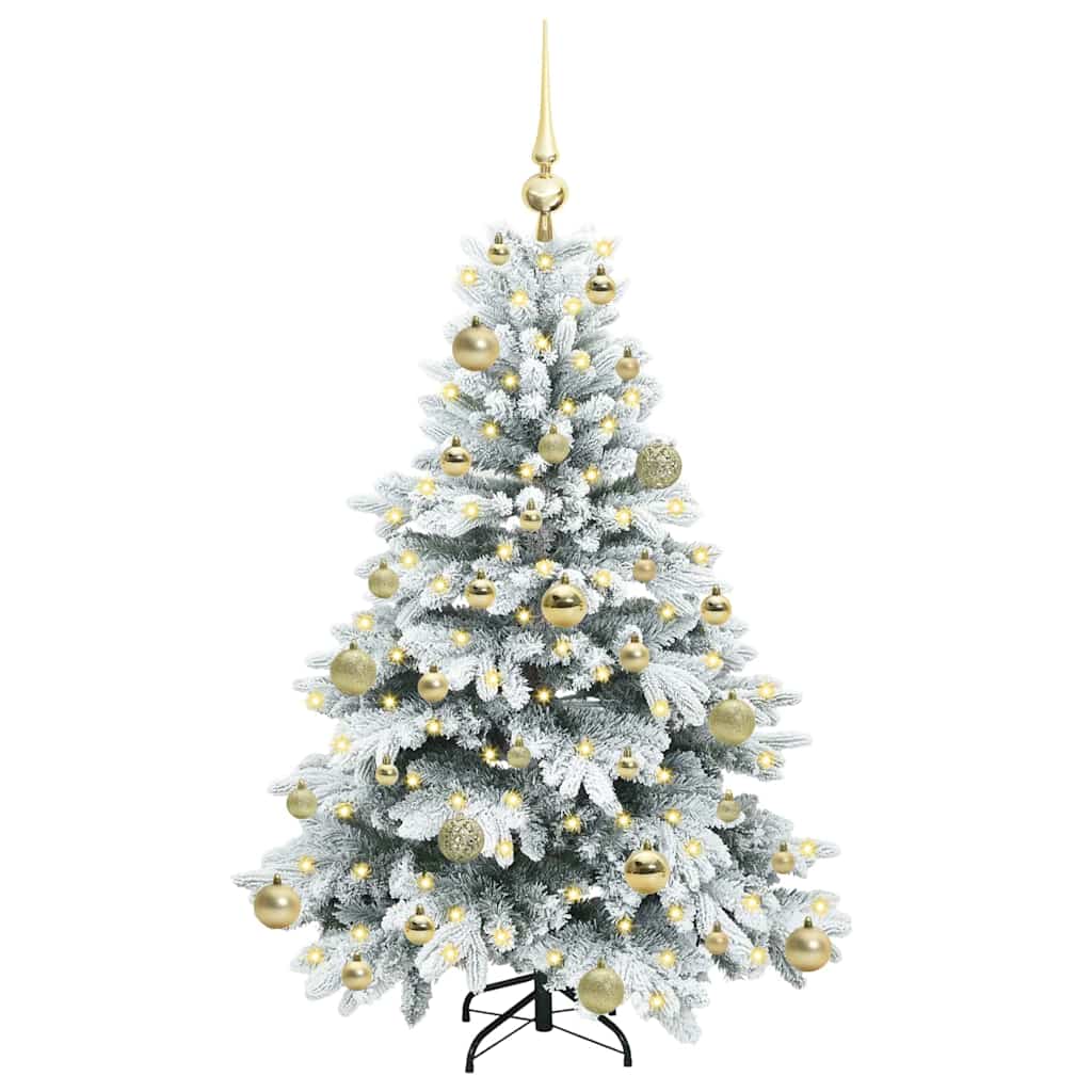 Künstlicher Weihnachtsbaum mit 150 LEDs Weiß 120 cm PE und PVC