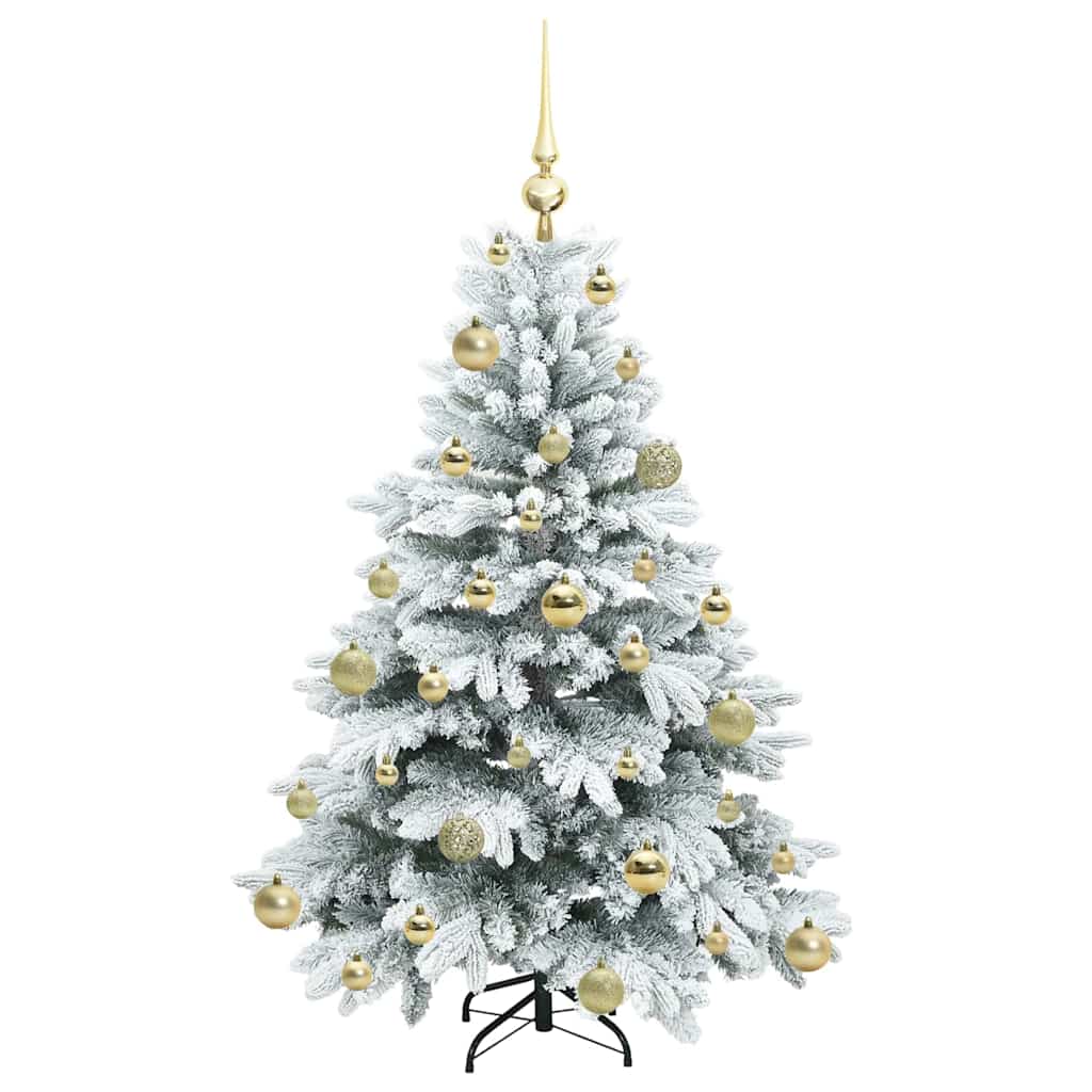 Künstlicher Weihnachtsbaum mit 150 LEDs Weiß 120 cm PE und PVC