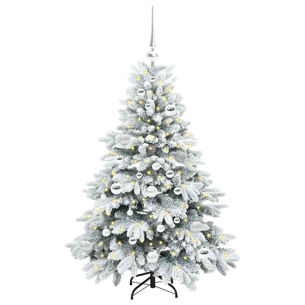 Künstlicher Weihnachtsbaum mit 150 LEDs Weiß 120 cm PE und PVC