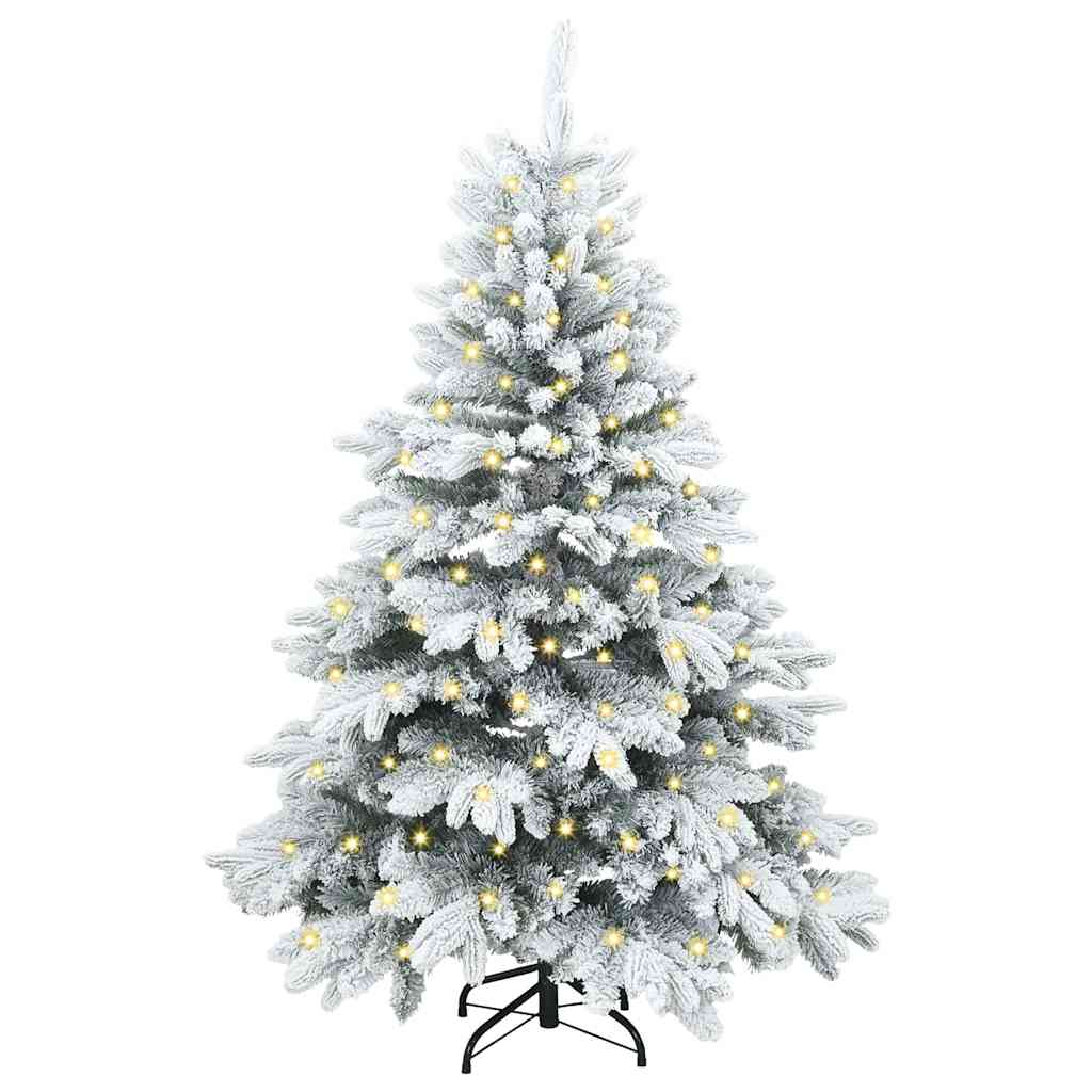Künstlicher Weihnachtsbaum mit 150 LEDs Weiß 150 cm PE und PVC
