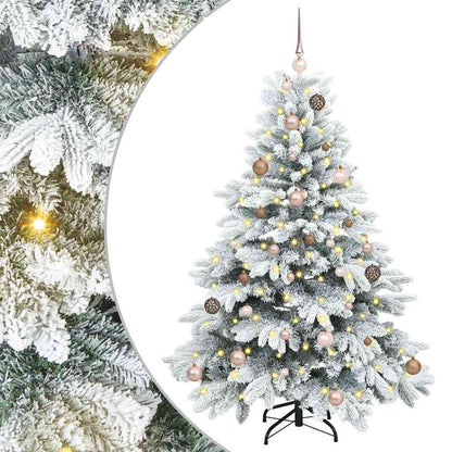 Künstlicher Weihnachtsbaum mit 150 LEDs Weiß 150 cm PE und PVC