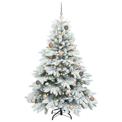 Künstlicher Weihnachtsbaum mit 150 LEDs Weiß 150 cm PE und PVC