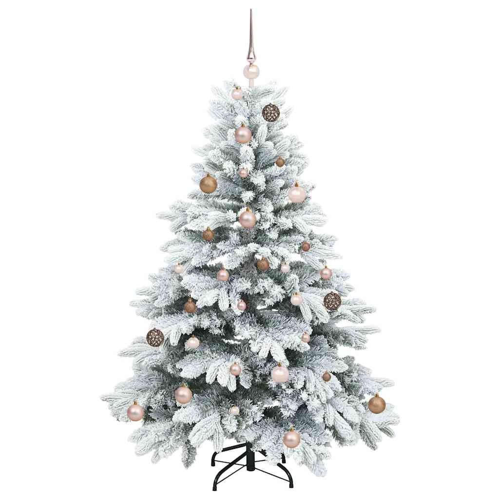 Künstlicher Weihnachtsbaum mit 150 LEDs Weiß 150 cm PE und PVC