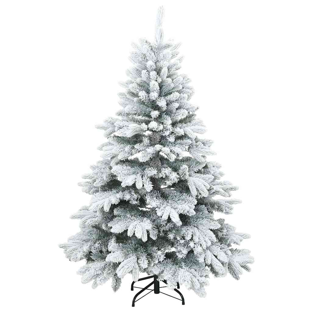 Künstlicher Weihnachtsbaum mit 150 LEDs Weiß 150 cm PE und PVC