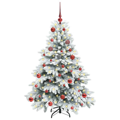 Künstlicher Weihnachtsbaum mit 150 LEDs Weiß 150 cm PE und PVC
