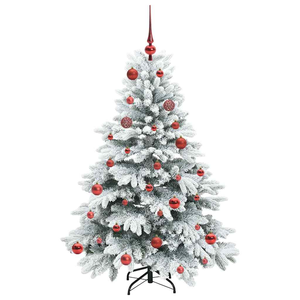 Künstlicher Weihnachtsbaum mit 150 LEDs Weiß 150 cm PE und PVC