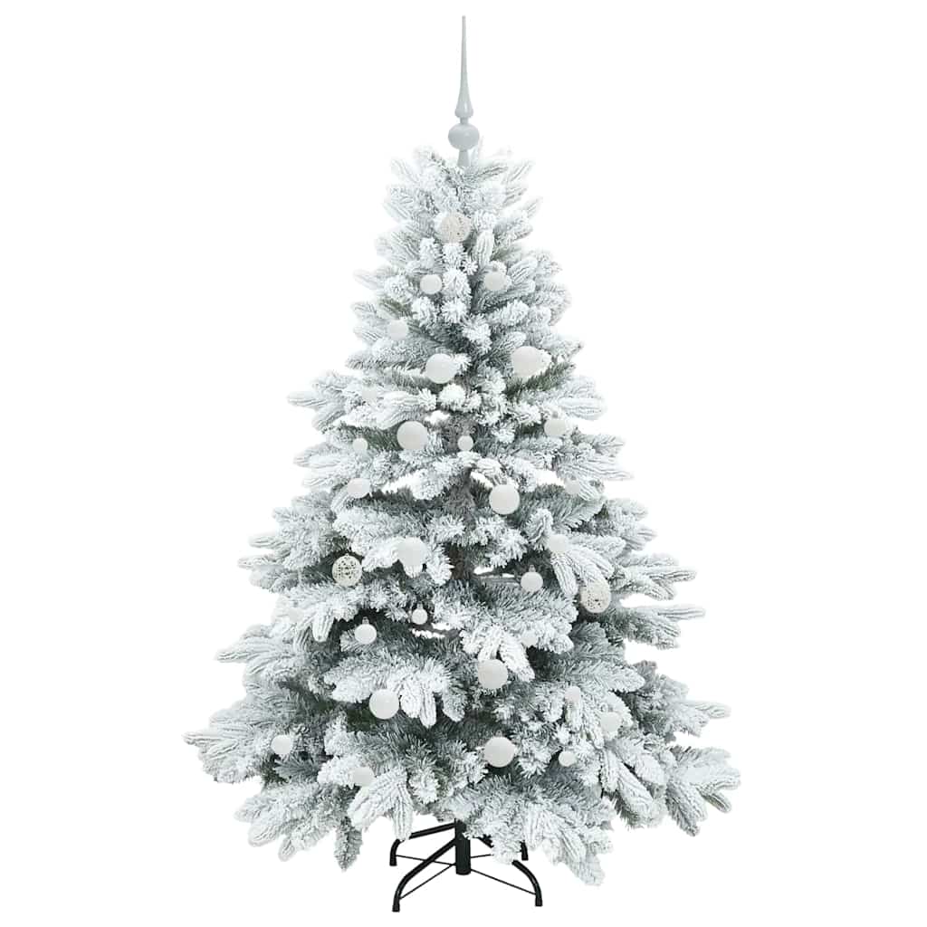 Künstlicher Weihnachtsbaum mit 150 LEDs Weiß 150 cm PE und PVC