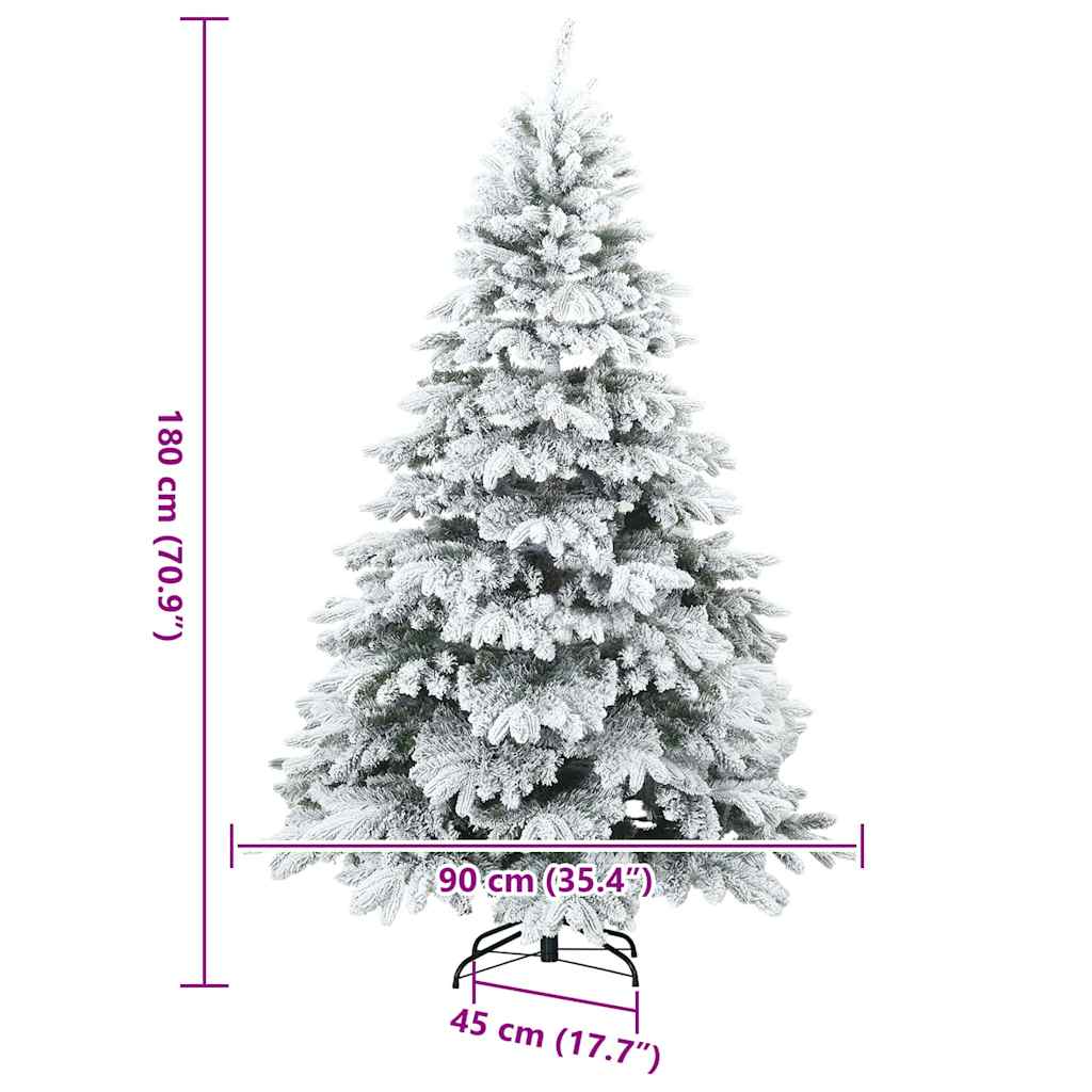 Künstlicher Weihnachtsbaum mit 300 LEDs Weiß 180 cm PE und PVC