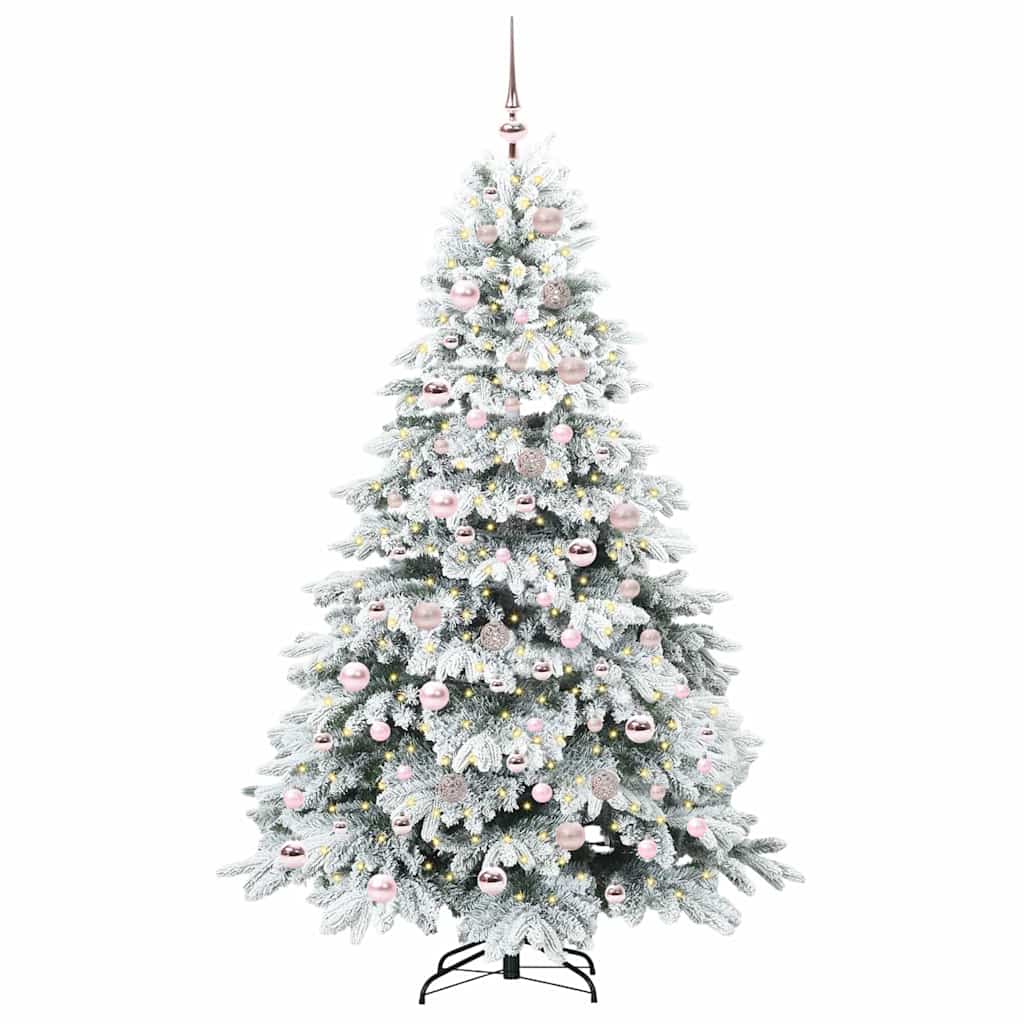 Künstlicher Weihnachtsbaum mit 300 LEDs Weiß 180 cm PE und PVC