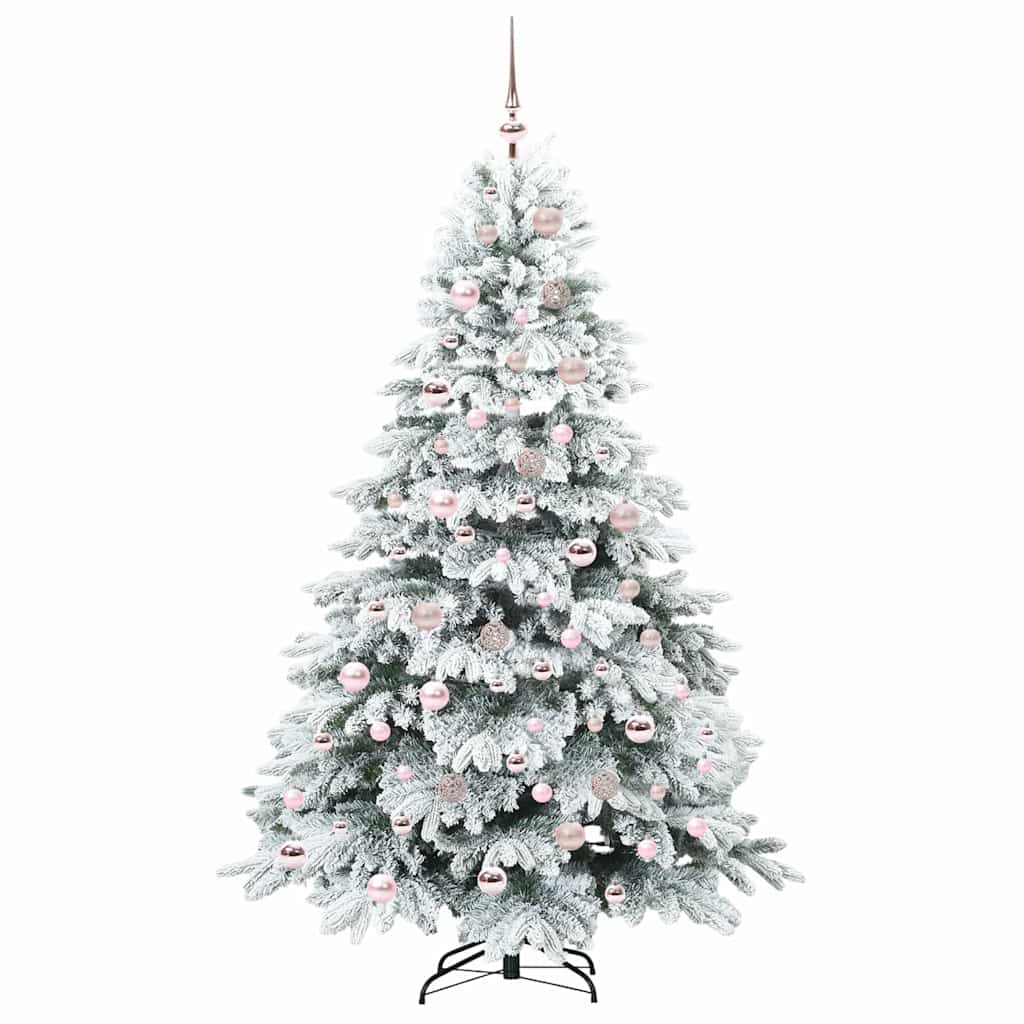 Künstlicher Weihnachtsbaum mit 300 LEDs Weiß 180 cm PE und PVC
