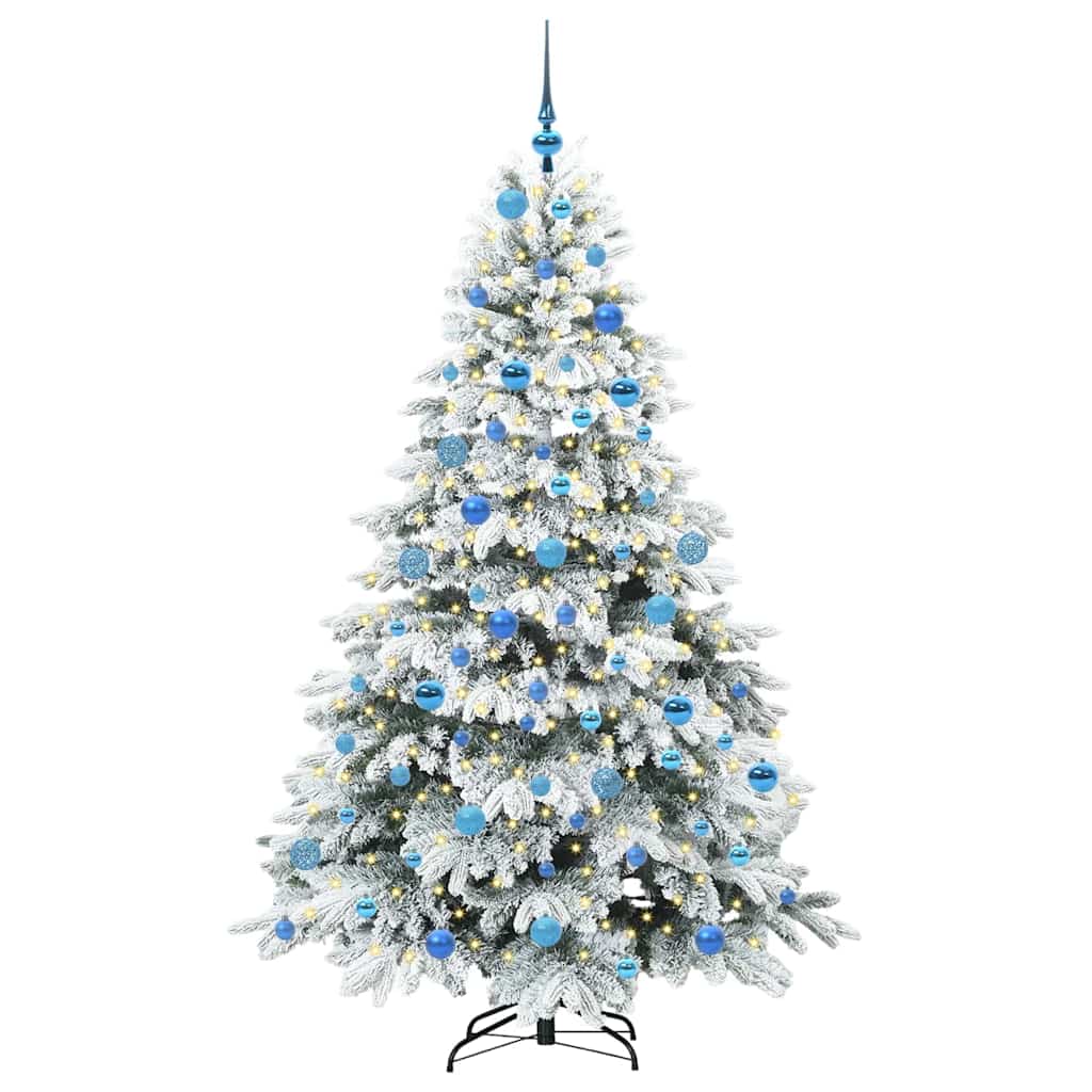 Künstlicher Weihnachtsbaum mit 300 LEDs Weiß 180 cm PE und PVC