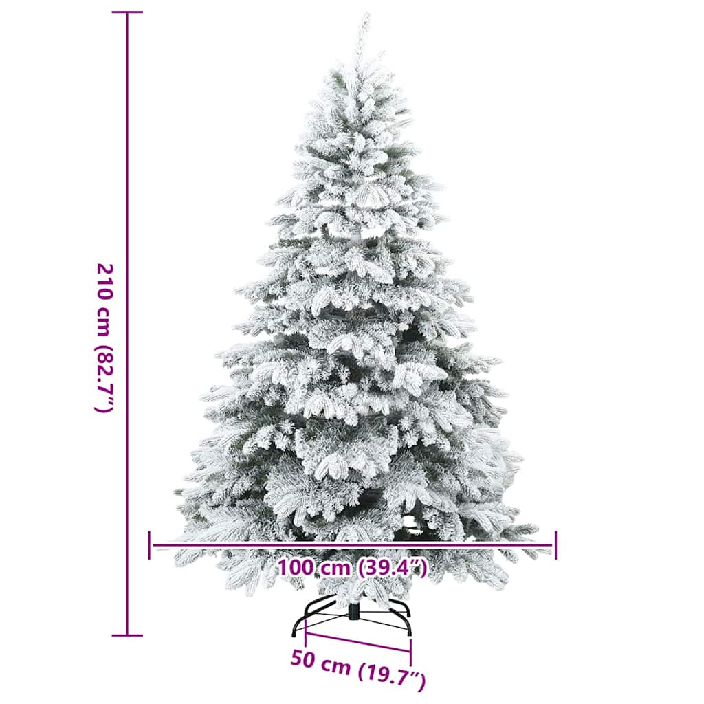Künstlicher Weihnachtsbaum mit 300 LEDs Weiß 210 cm PE und PVC