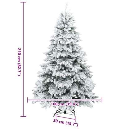 Künstlicher Weihnachtsbaum mit 300 LEDs Weiß 210 cm PE und PVC