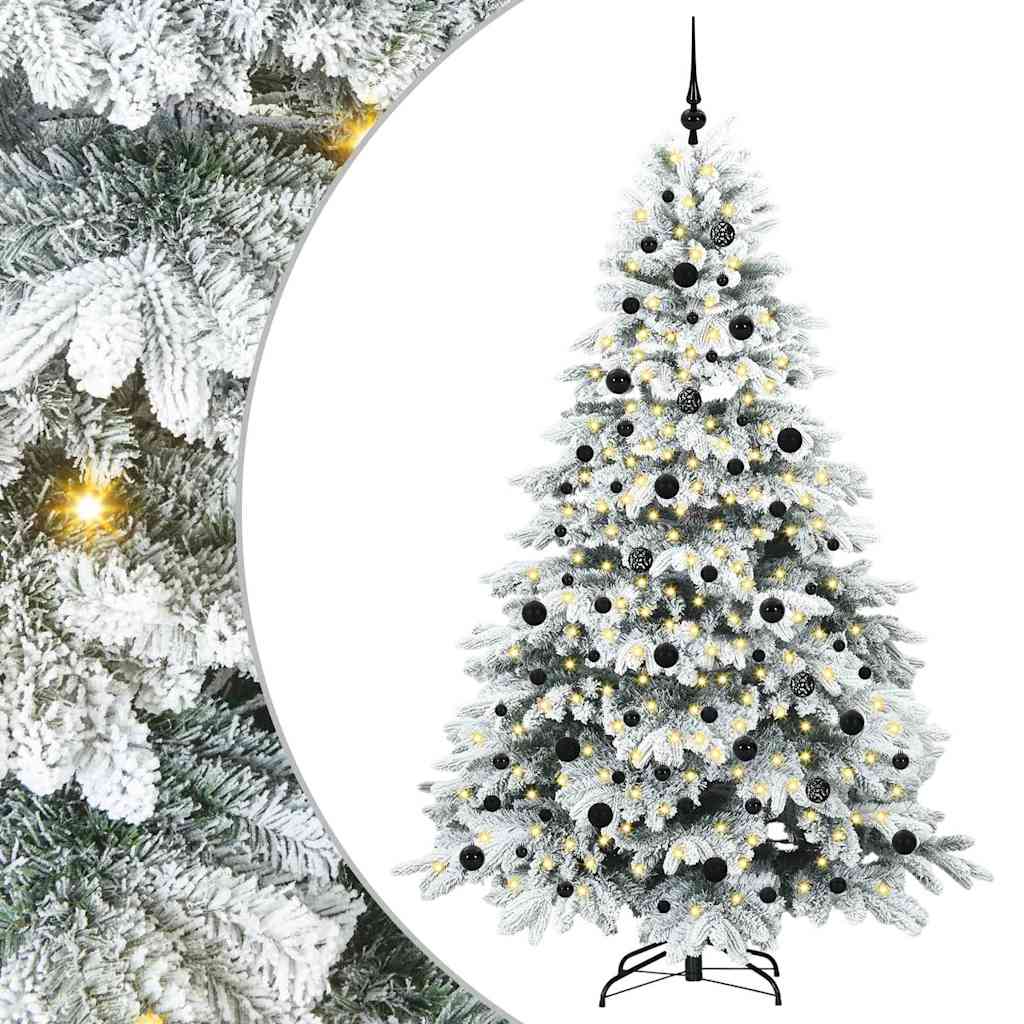 Künstlicher Weihnachtsbaum mit 300 LEDs Weiß 210 cm PE und PVC