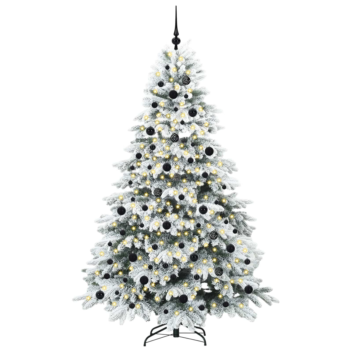 Künstlicher Weihnachtsbaum mit 300 LEDs Weiß 210 cm PE und PVC