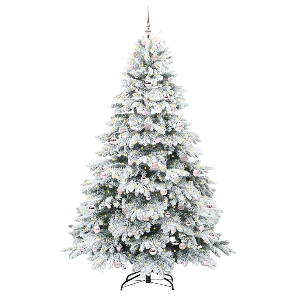 Künstlicher Weihnachtsbaum mit 300 LEDs Weiß 210 cm PE und PVC