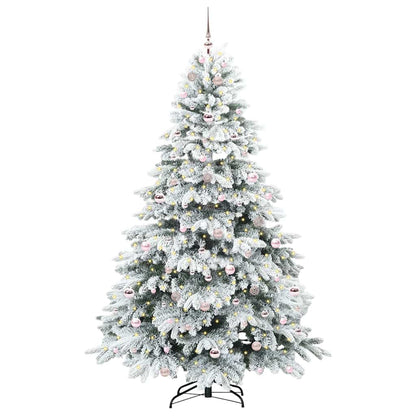 Künstlicher Weihnachtsbaum mit 300 LEDs Weiß 210 cm PE und PVC