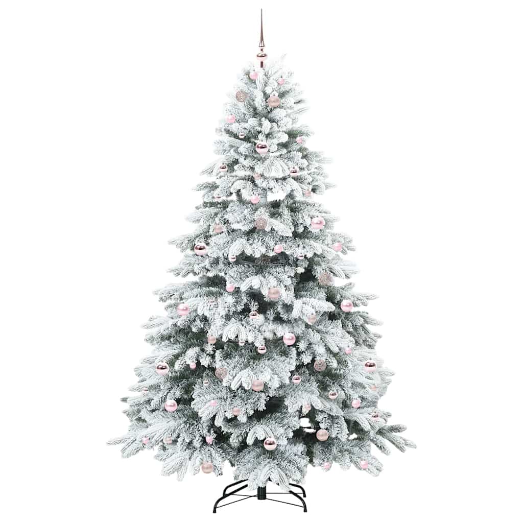 Künstlicher Weihnachtsbaum mit 300 LEDs Weiß 210 cm PE und PVC