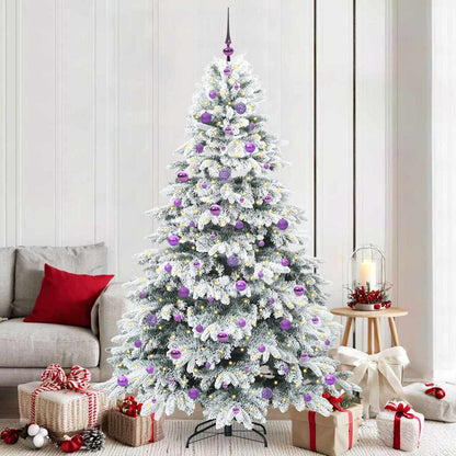 Künstlicher Weihnachtsbaum mit 300 LEDs Weiß 210 cm PE und PVC