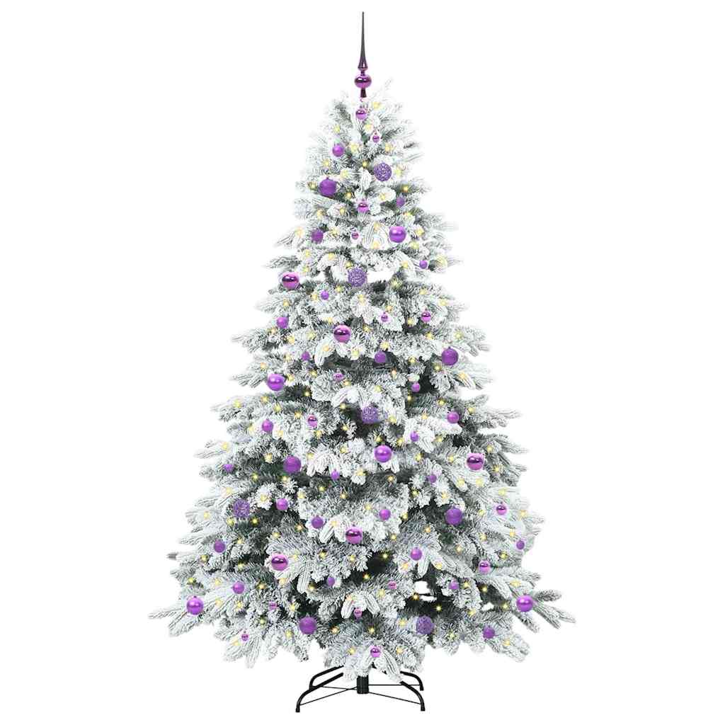 Künstlicher Weihnachtsbaum mit 300 LEDs Weiß 210 cm PE und PVC