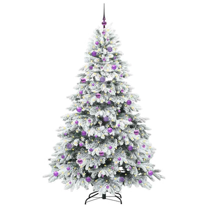 Künstlicher Weihnachtsbaum mit 300 LEDs Weiß 210 cm PE und PVC