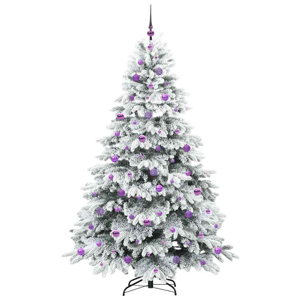 Künstlicher Weihnachtsbaum mit 300 LEDs Weiß 210 cm PE und PVC